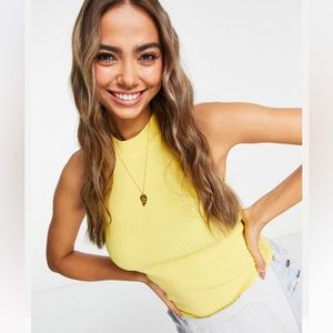 ASOS DESIGN knitted racer tank top with rib hem detail